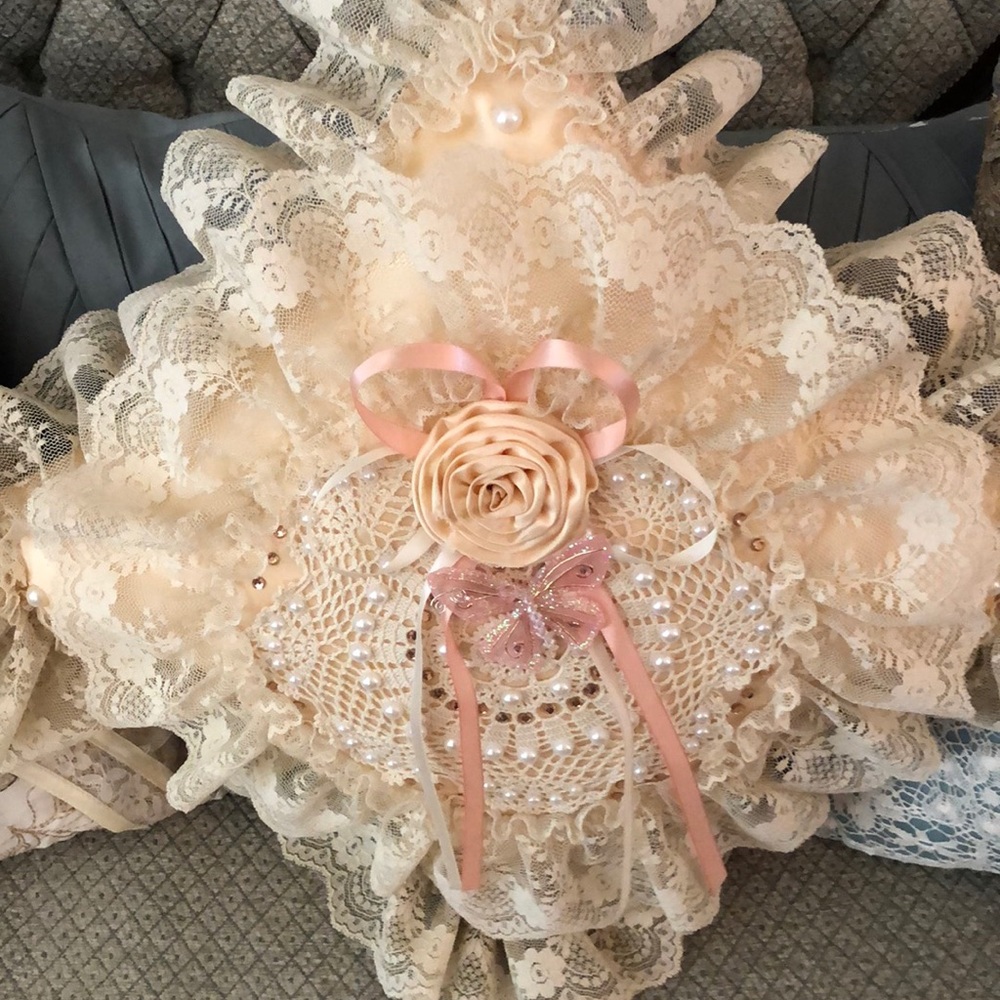 Vintage Hand Redesigned Ring bearer’s bridal pillow
